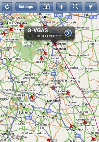 Flight track of VS19 15MAR2011
