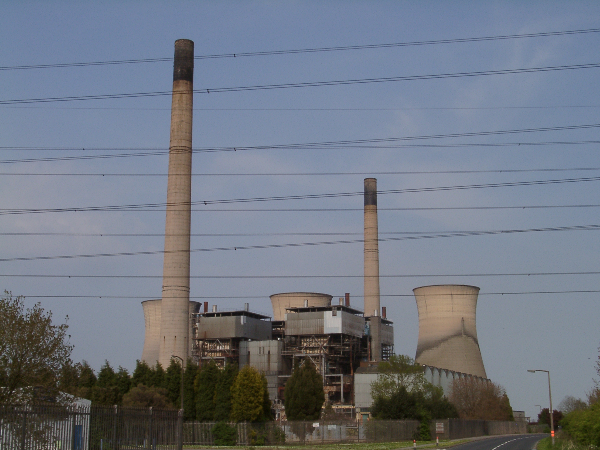 A view along Twyford Road with the detail of the power station dominating