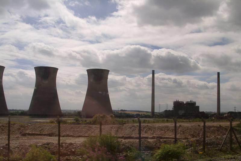 View across the cleared expanse of the former railway sidings at Willington Power Station
